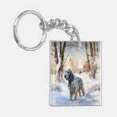 English Setter Let It Snow Weihnachten Schlüsselanhänger (Vorderseite links)