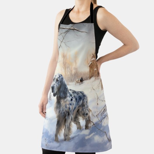English Setter Let It Snow Weihnachten Schürze (InSitu)