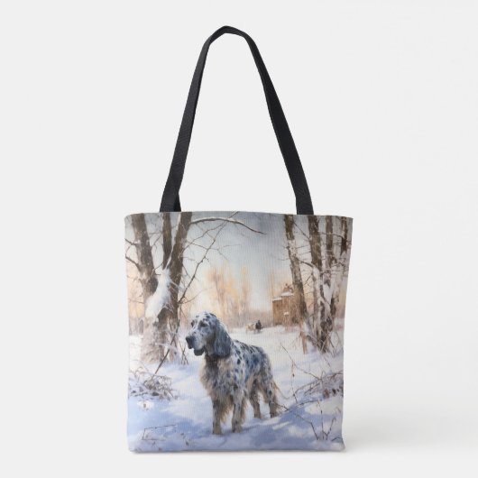 English Setter Let It Snow Weihnachten Tasche (Rückseite)