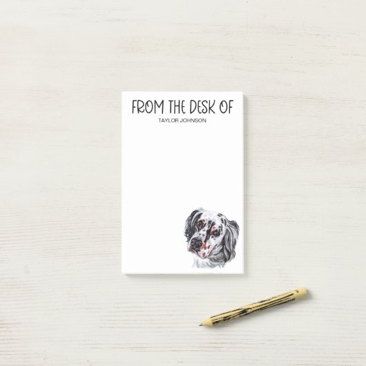 English Setter Lover Post-it Klebezettel (Auf Schreibtisch)