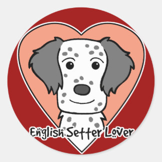 English Setter Lover Runder Aufkleber