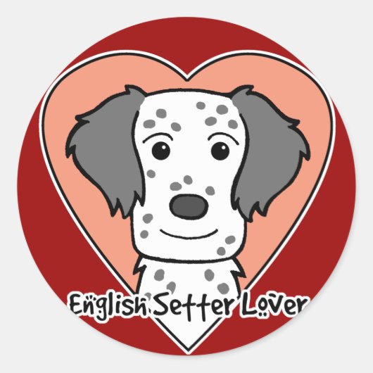 English Setter Lover Runder Aufkleber (Vorderseite)
