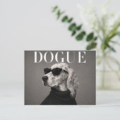 English Setter Luxus-Mode-Editorial Postkarte (Stehend Vorderseite)