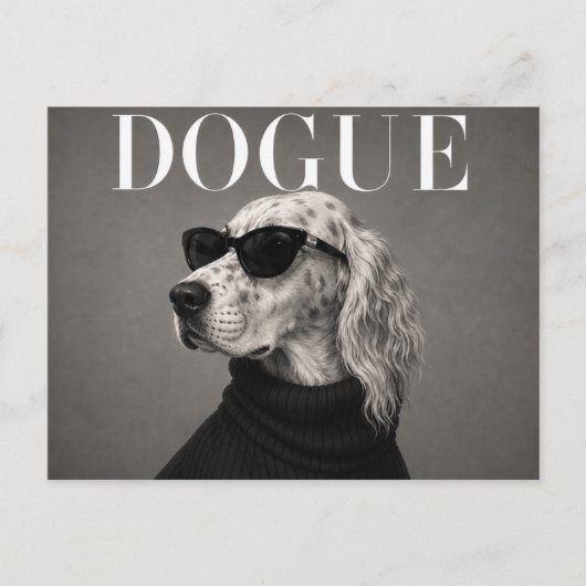English Setter Luxus-Mode-Editorial Postkarte (Vorderseite)