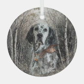 English Setter Ornament Aus Glas (Vorderseite)