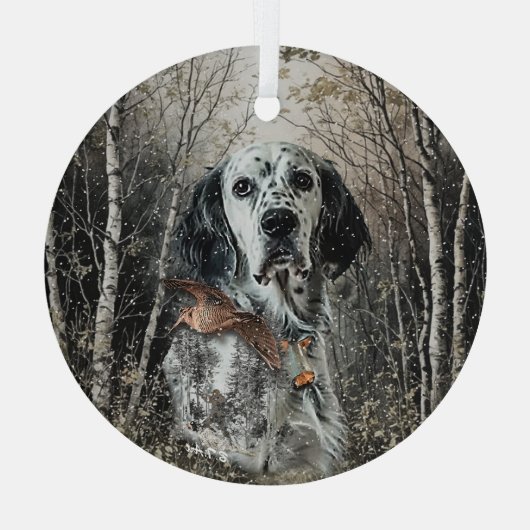 English Setter Ornament Aus Glas (Rückseite)