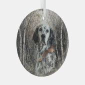 English Setter Ornament Aus Glas (Vorderseite Rechts)