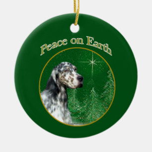 English Setter Peace 2 Keramik Ornament