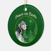 English Setter Peace 2 Keramik Ornament (Links)