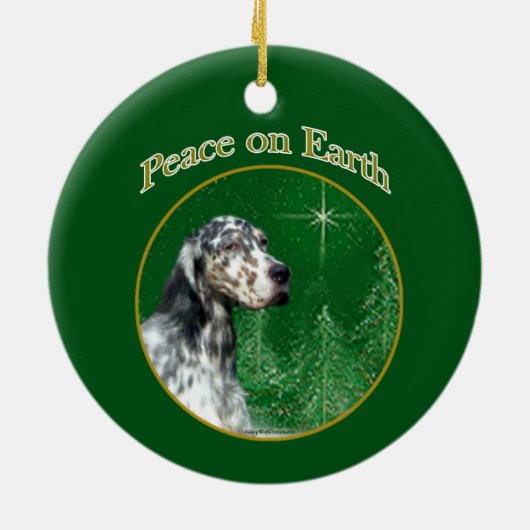 English Setter Peace 2 Keramik Ornament (Hinten)