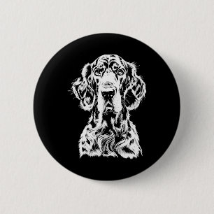 English Setter Portrait Minimalistisch Apparel Button