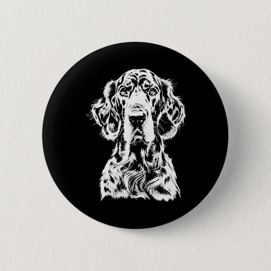 English Setter Portrait Minimalistisch Apparel Button (Vorderseite)