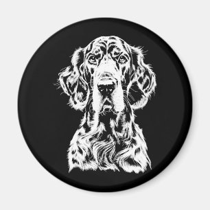 English Setter Portrait Minimalistisch Apparel Magnet