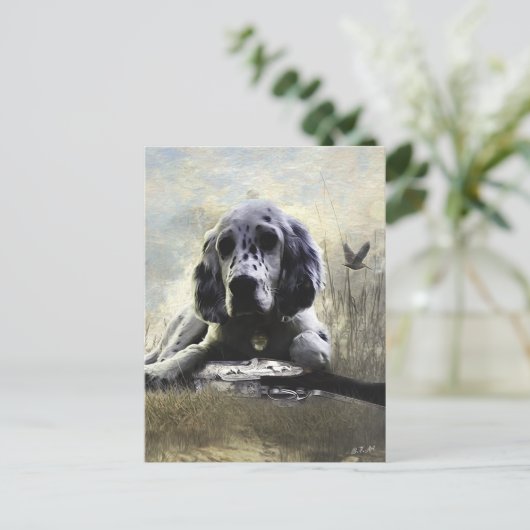 English Setter Postkarte (Stehend Vorderseite)