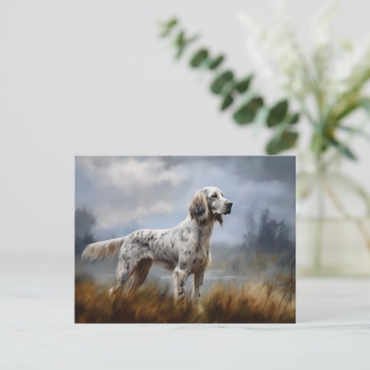English Setter Postkarte (Stehend Vorderseite)