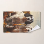 English Setter Puppy Autumn Delight Pumpkin Badhandtuch Set (Handtuch)