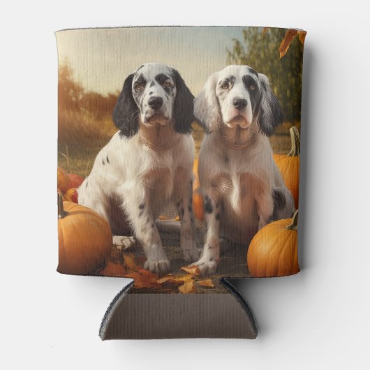 English Setter Puppy Autumn Delight Pumpkin Dosenkühler (Vorderseite)