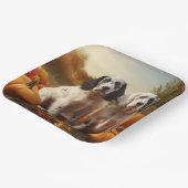 English Setter Puppy Autumn Delight Pumpkin Pappteller (Gewinkelt)