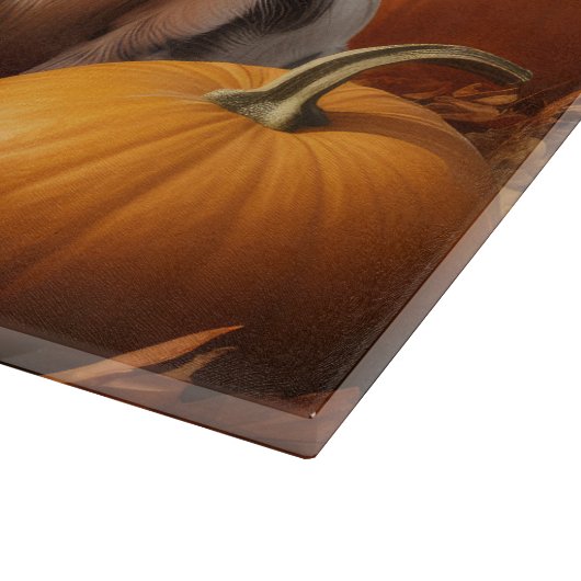 English Setter Puppy Autumn Delight Pumpkin Schneidebrett (Ecke)