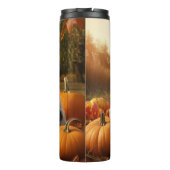 English Setter Puppy Autumn Delight Pumpkin Thermosbecher (Rückseite)