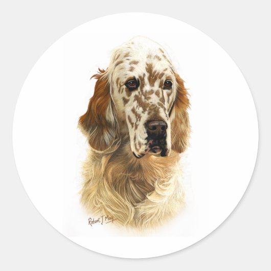English Setter Runder Aufkleber (Vorderseite)