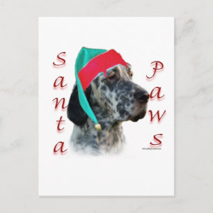 English Setter Santa Paws Feiertagspostkarte