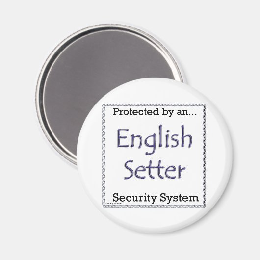 English Setter Security System - Magnett Magnet (Vorderseite/Rückseite)