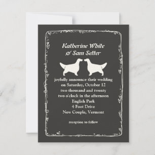 English Setter Silhouetten Hochzeit Einladung