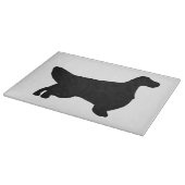 English Setter silo schwarz Schneidebrett (Ecke)