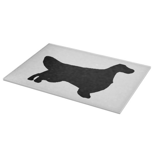 English Setter silo schwarz Schneidebrett (Ecke)