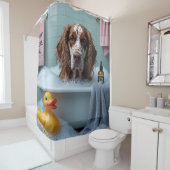 English Setter Sloppy Sleepy Niedlich Funny Duschvorhang (Beispiel)