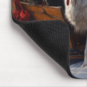 English Setter Snowy Sleigh Weihnachtsdekor Mousepad (Ecke)