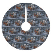 English Setter Snowy Sleigh Weihnachtsdekor Polyester Weihnachtsbaumdecke (Vorderseite)