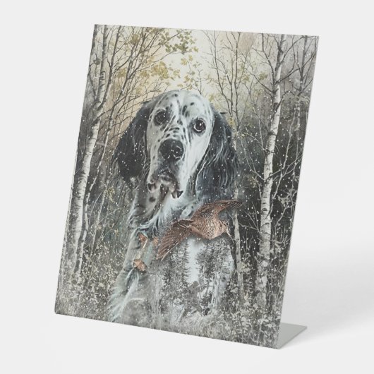 English Setter  Sockelschild (Vorderseite)