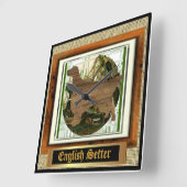 English Setter Sport Of It Quadratische Wanduhr (Winkel)