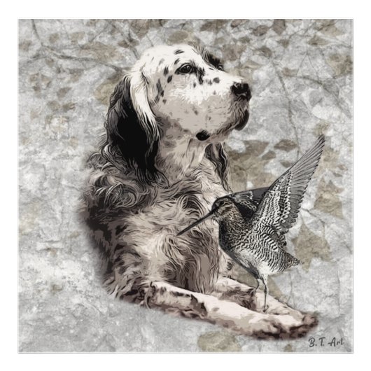 English Setter Tapestry Poster Canvas Print Acryli (Vorne)
