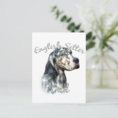 English Setter Vater 2 Postkarte (Stehend Vorderseite)