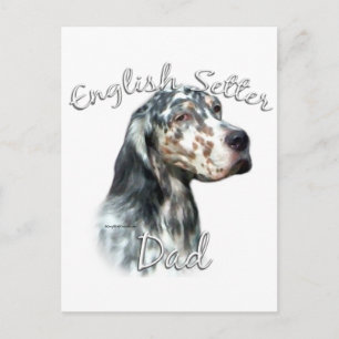 English Setter Vater 2 Postkarte