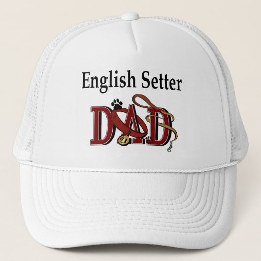 English Setter Vater Hat Truckerkappe (Vorderseite)