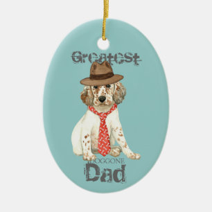 English Setter Vater Keramik Ornament