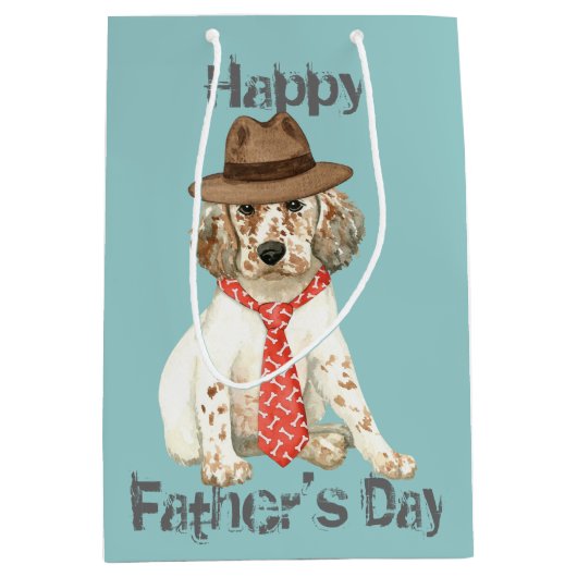 English Setter Vater Mittlere Geschenktüte (Vorderseite)