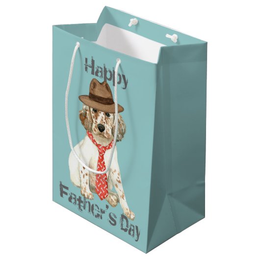 English Setter Vater Mittlere Geschenktüte (Vorderseite Schrägansicht)