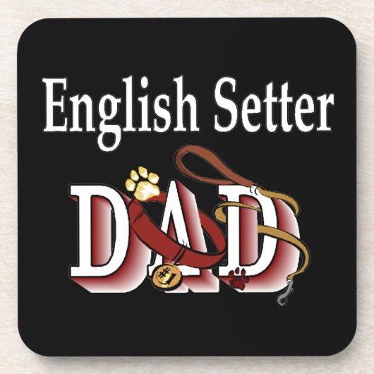 English Setter Vater Untersetzer (Vorderseite)