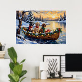 English Setter Weihnachtsboot Urlaub Poster (Heimbüro)