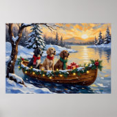 English Setter Weihnachtsboot Urlaub Poster (Vorne)