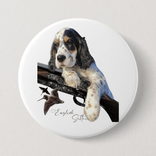English Setter Welpe Button (Vorderseite)