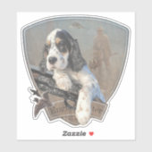English Setter Welpe mit klassischem Showgun Aufkleber (Blatt)