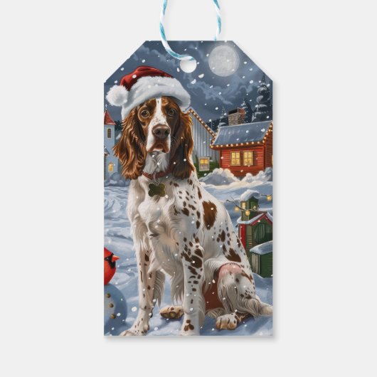 English Setter Winter Wonderland Christmas Joy Geschenkanhänger (Rückseite)