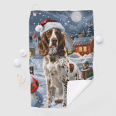 English Setter Winter Wonderland Christmas Joy Golfhandtuch (Insitu)