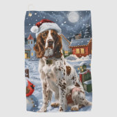 English Setter Winter Wonderland Christmas Joy Golfhandtuch (Vorderseite)